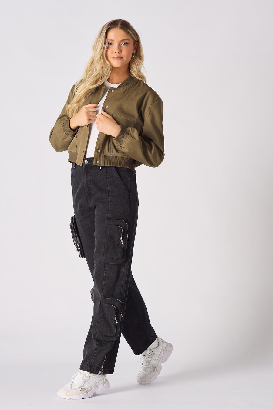 BOMBER JACKET - KHAKI -  Women's Bomber Jackets