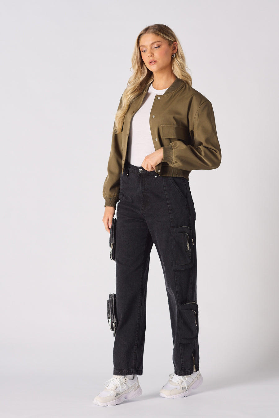 BOMBER JACKET - KHAKI -  Women's Bomber Jackets