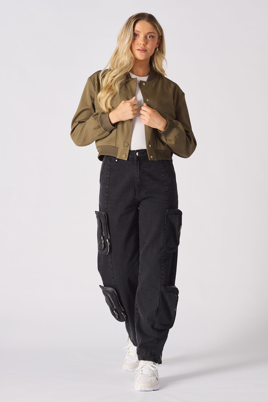 BOMBER JACKET - KHAKI -  Women's Bomber Jackets