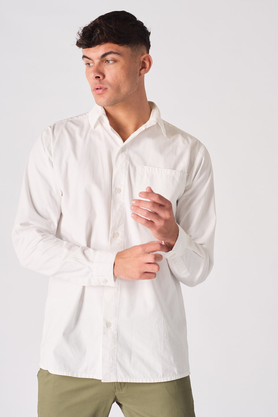 COTTON SHIRT - WHITE -  Men's cotton shirts
