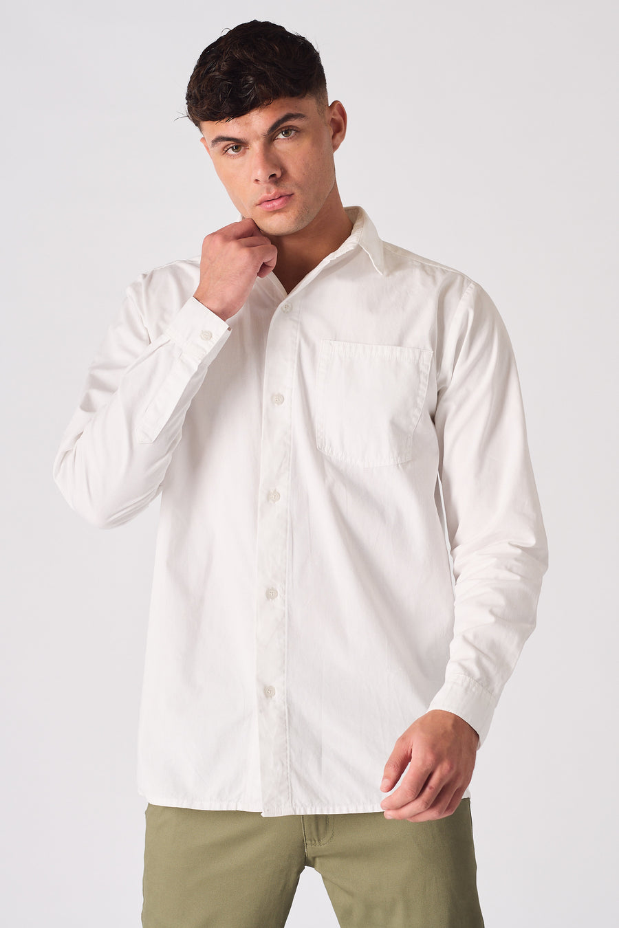 COTTON SHIRT - WHITE -  Men's cotton shirts