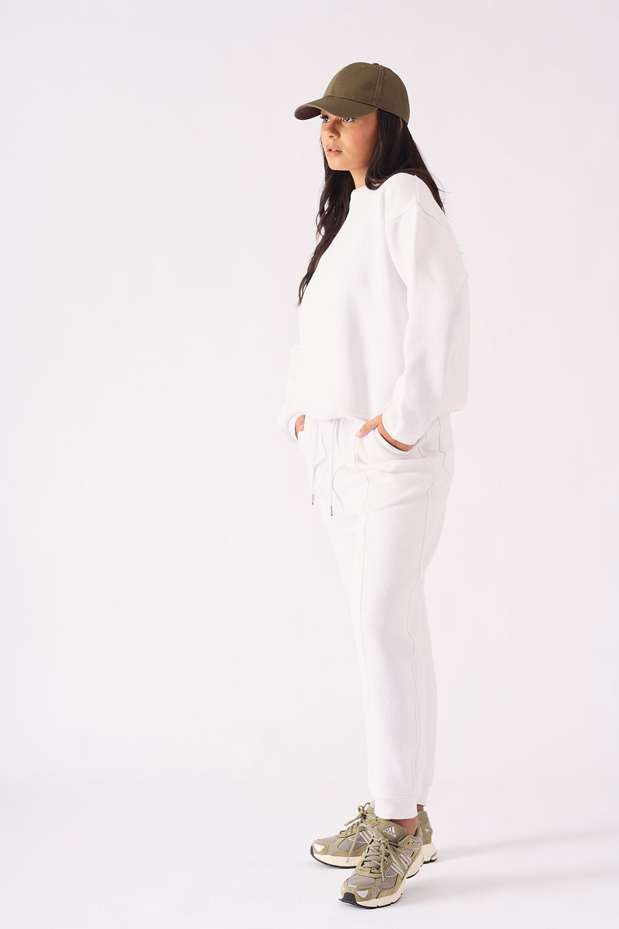 CREW NECK JUMPER - WHITE -  WOMEN'S JUMPERS