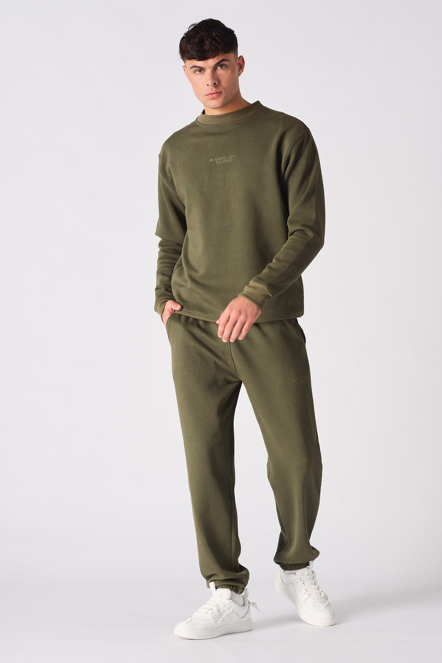 CREW NECK SWEATSHIRT - KHAKI -  Men's Sweatshirts