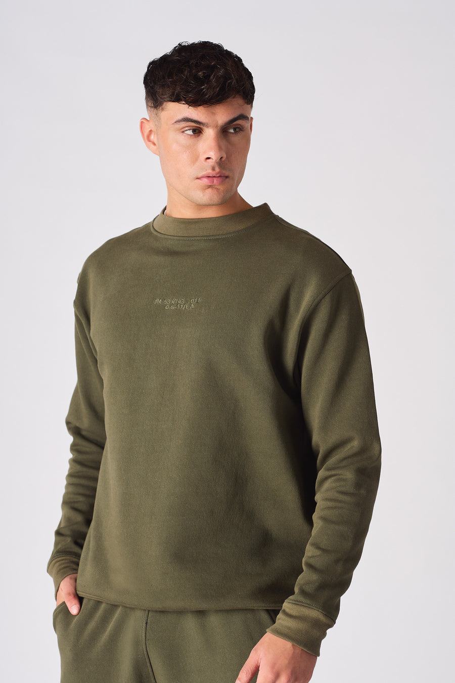 CREW NECK SWEATSHIRT - KHAKI -  Men's Sweatshirts
