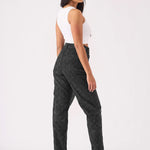 DIAMOND STITCH STRAIGHT LEG JEANS - BLACK ACID WASH -  Women's Straight Leg Jeans