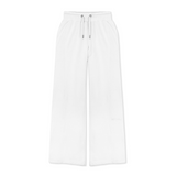 Contrast Wide Leg Joggers - White