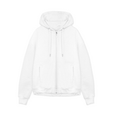 REGULAR ZIP UP HOODIE - WHITE