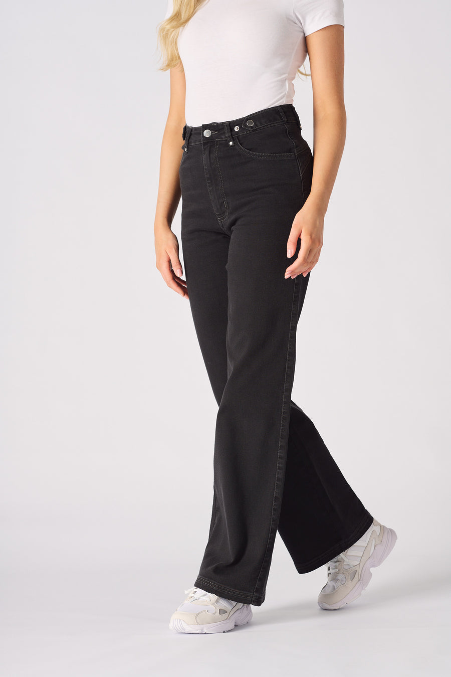 ELYSI High Rise Sculpt Wide Leg Jeans - Black Wash -  Women's Wide Leg Jeans