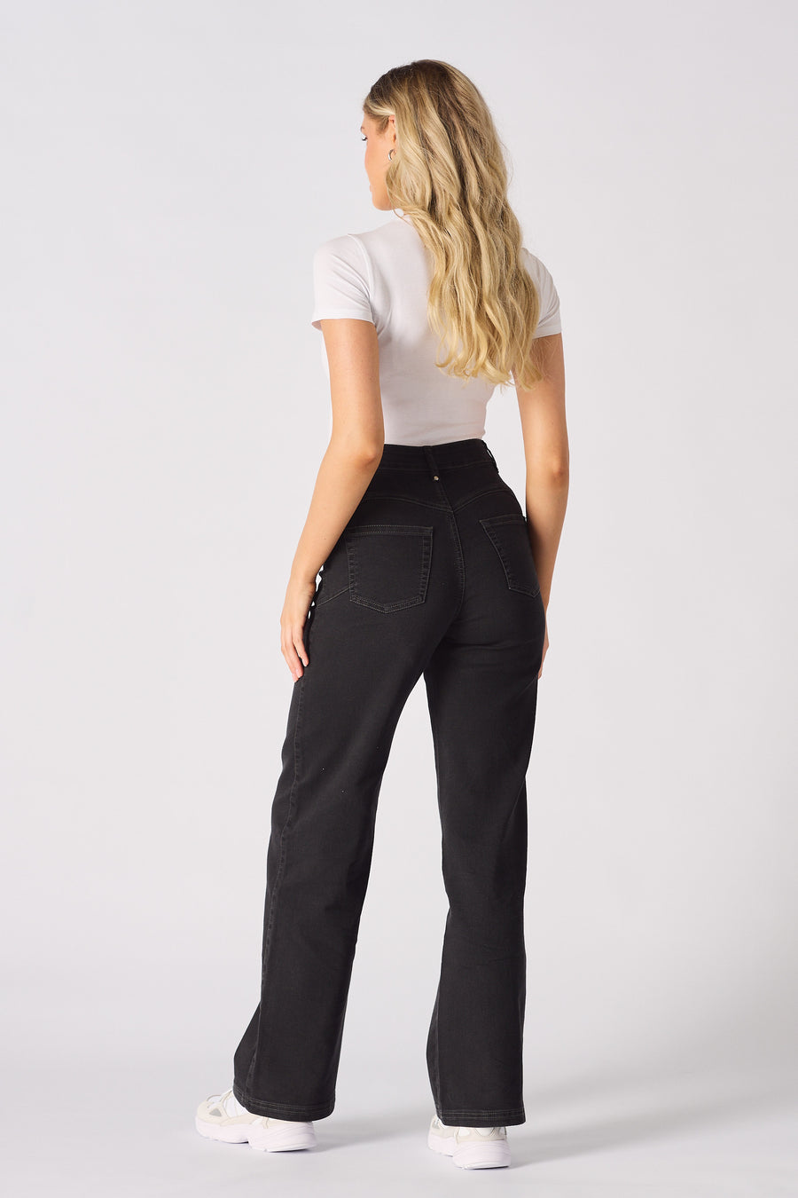 ELYSI High Rise Sculpt Wide Leg Jeans - Black Wash -  Women's Wide Leg Jeans