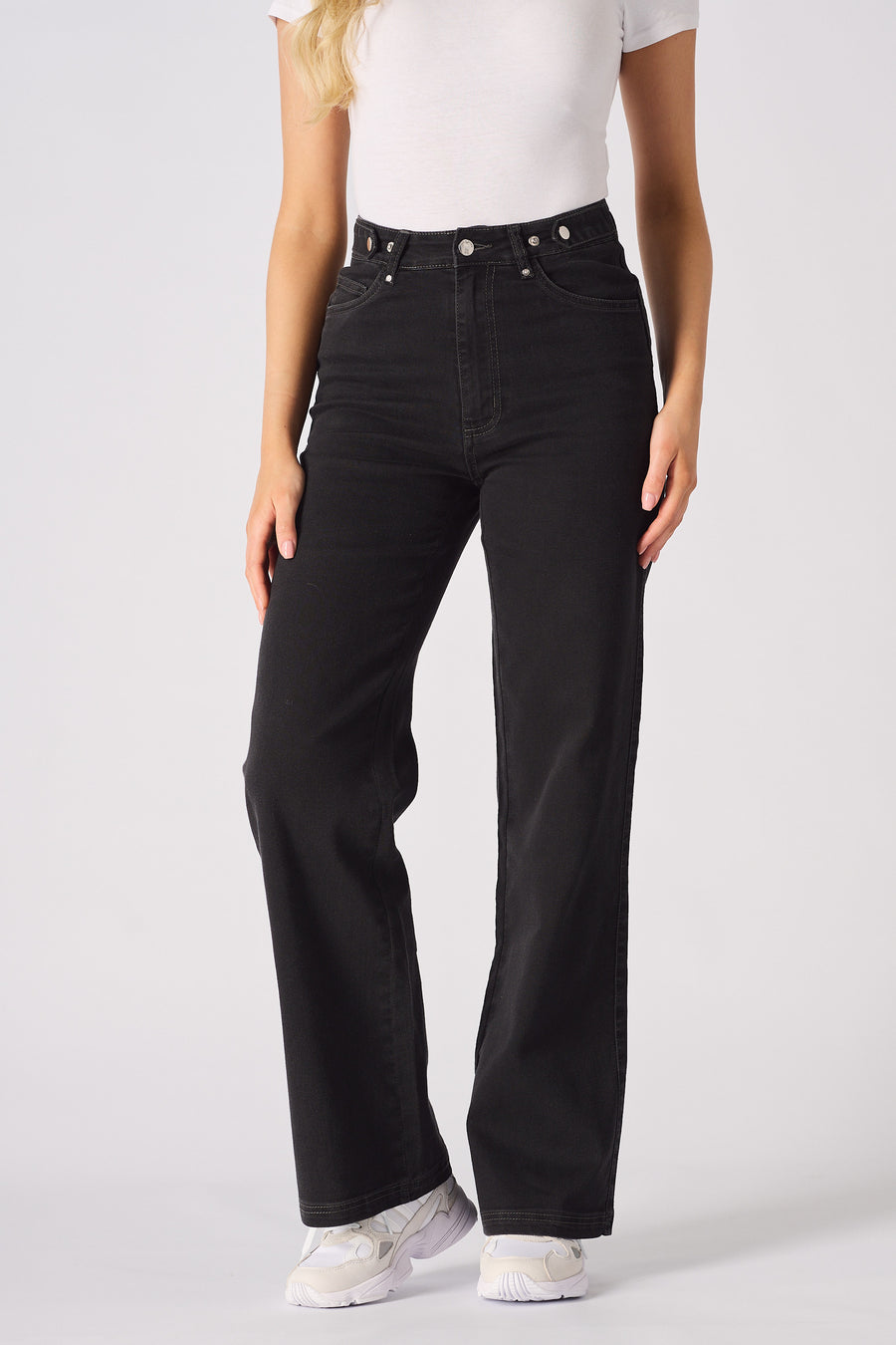 ELYSI High Rise Sculpt Wide Leg Jeans - Black Wash -  Women's Wide Leg Jeans