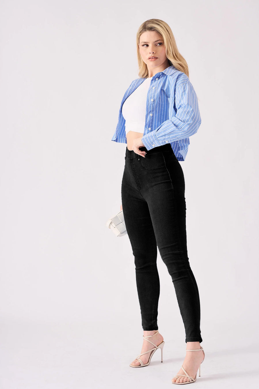 Evora High Rise Stretch Skinny Jeans - Black -  Women's Skinny Jean Jegging