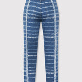 Mist Raw Edge Straight Leg Jeans- Blue White