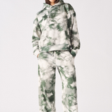 TIE DYE PULLOVER HOODIE - DARK GREEN