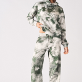 TIE DYE PULLOVER HOODIE - DARK GREEN