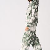 TIE DYE PULLOVER HOODIE - DARK GREEN