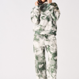 TIE DYE PULLOVER HOODIE - DARK GREEN