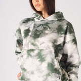 TIE DYE PULLOVER HOODIE - DARK GREEN