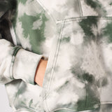 Char Tie Dye Popper Neck Hoodie - Green
