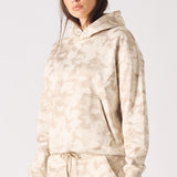 REGULAR TIE DYE PULLOVER HOODIE - BEIGE