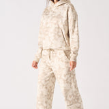 TIE DYE WIDE LEG JOGGER - BEIGE