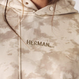 REGULAR TIE DYE PULLOVER HOODIE - BEIGE