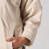 Drift Sherpa Checked Oversized Shirt - Beige