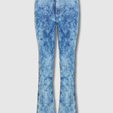 Mirage Bleach Wash High Waisted Flare Jeans -Blue wash