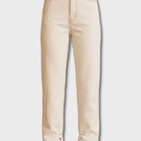 Trek Straight Leg Jeans Contrast Stitch - Ecru Wash