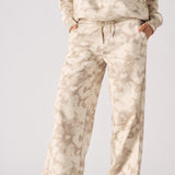 TIE DYE WIDE LEG JOGGER - BEIGE