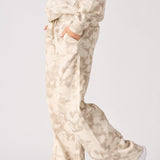 TIE DYE WIDE LEG JOGGER - BEIGE