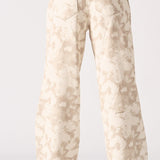 Nola Cloud Tie-Dye Wide Leg Joggers - Beige