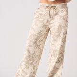 TIE DYE WIDE LEG JOGGER - BEIGE