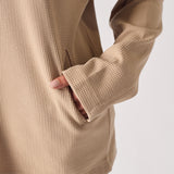V NECK OVERSIZED JUMPER - BEIGE