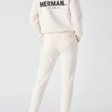 Herman Womens Essential Relaxed Joggers - White