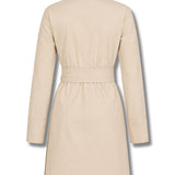 Shadow Cotton Asymmetric Shirt Dress - Beige