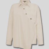 Fjord Cotton And Check Asymmetric Shirt - Beige
