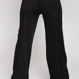 Amaya Panelled Wide Leg Joggers - Black