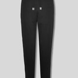 Cleo Embroidered Tapered Joggers Floral Detail - Black