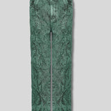 Seam Detail Mid Rise Straight Jeans - Dark Green