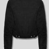 Fiora Regular Fit Denim Jacket Front Zip - BLACK
