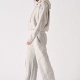 HERMAN SEAM DETAIL HOODIE - GREY ACID WASH