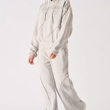HERMAN SEAM DETAIL HOODIE - GREY ACID WASH
