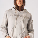 HERMAN SEAM DETAIL HOODIE - GREY ACID WASH