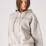 HERMAN SEAM DETAIL HOODIE - GREY ACID WASH