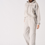 Seam Detail Wide Leg Jogger - Grey Acid Wash