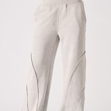 Seam Detail Wide Leg Jogger - Grey Acid Wash