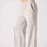 Seam Detail Wide Leg Jogger - Grey Acid Wash