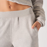 Seam Detail Wide Leg Jogger - Grey Acid Wash
