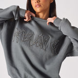 HERMAN OVERSIZED FIT APPLIQUE SWEATSHIRT - GREY