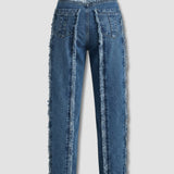 Quinn Straight Leg Jeans - Mid Blue Wash
